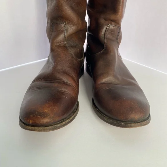 Frye Brown Leather Riding Boots - Picture 2 of 8